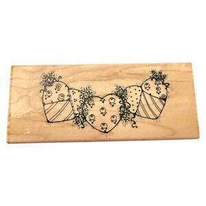 JRL Designs String Of Hearts Love Romance Garland P134 Rubber Stamp